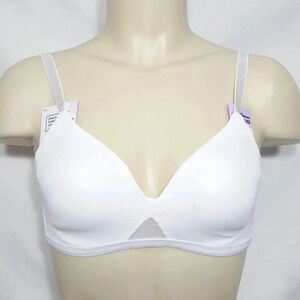 MEDIUM Hanes G521 HB21 Oh So‎ Light Comfort Wireless Wire Free Bra White N…